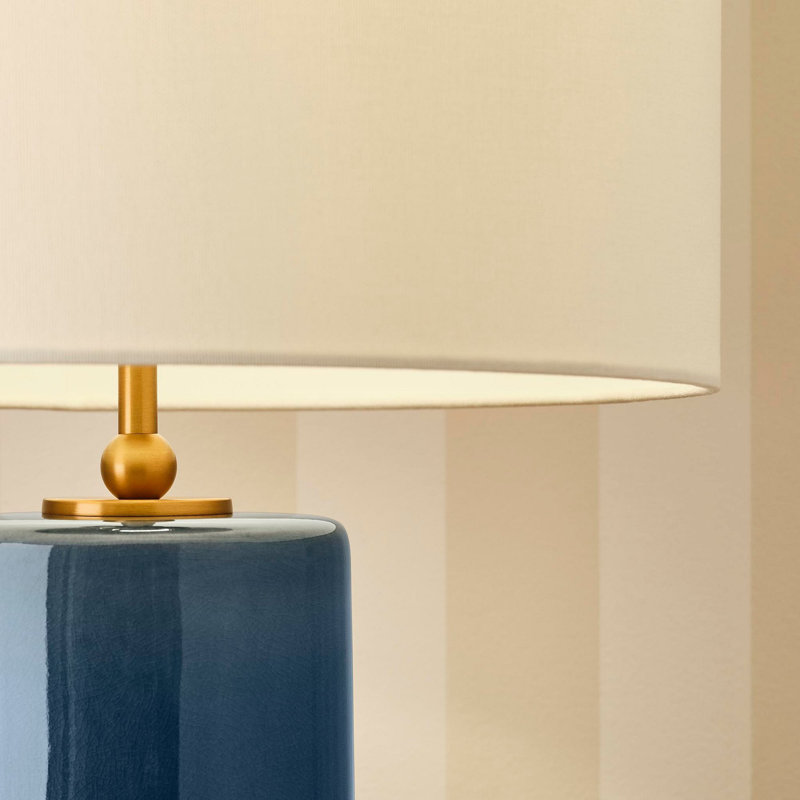 Lampe de table Lauren 26, Océan profond craquelé