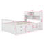 Full Size Captain Platform Bed With Storage Bookcases Headboard, Solid Wood Platform Bed Frame With 4 Drawers And A Cabinet-757189463