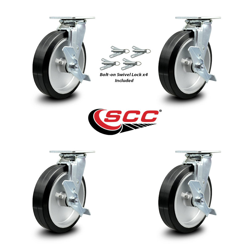 Rubber on Aluminum Caster