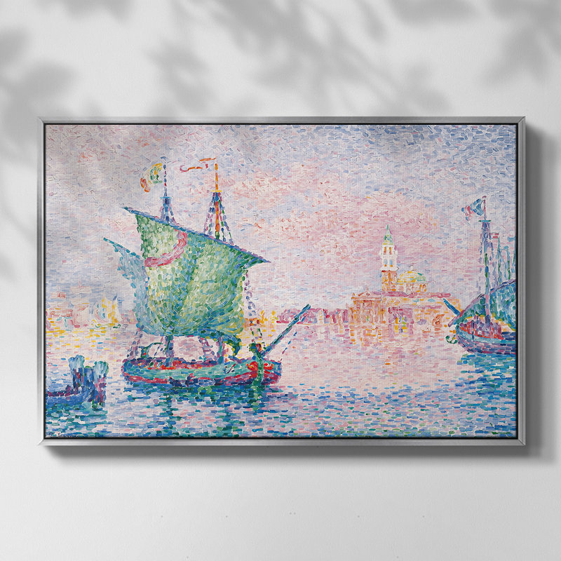 Moulin d'Edam (Moulin d'Edam), 1896 - Paul Signac, toile tendue avec châssis, 24 po x 36 po, Doré