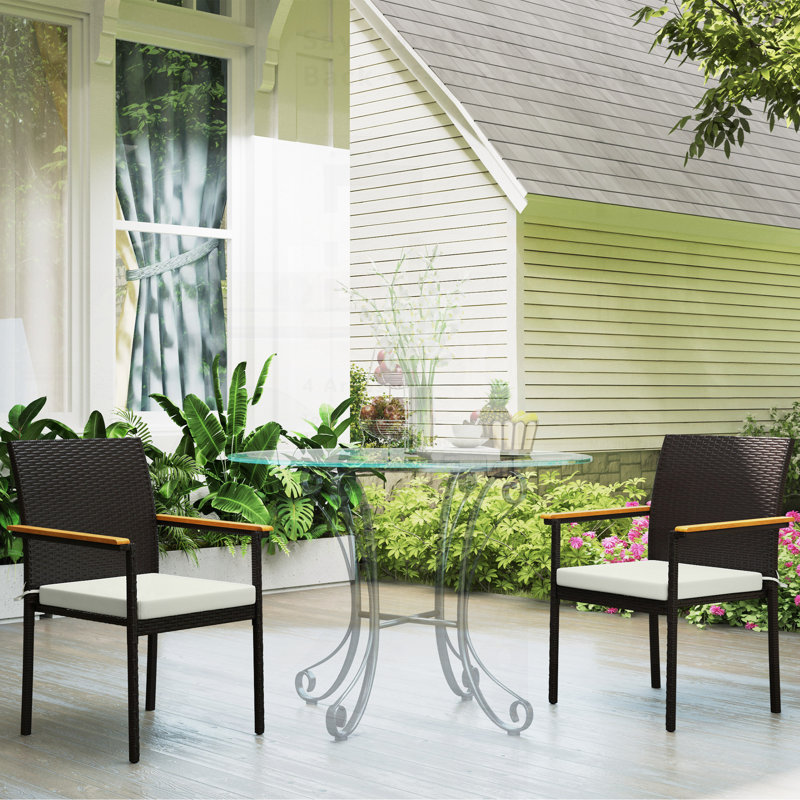 Ensemble de chaises de patio en osier pour l'extérieur Outsunny