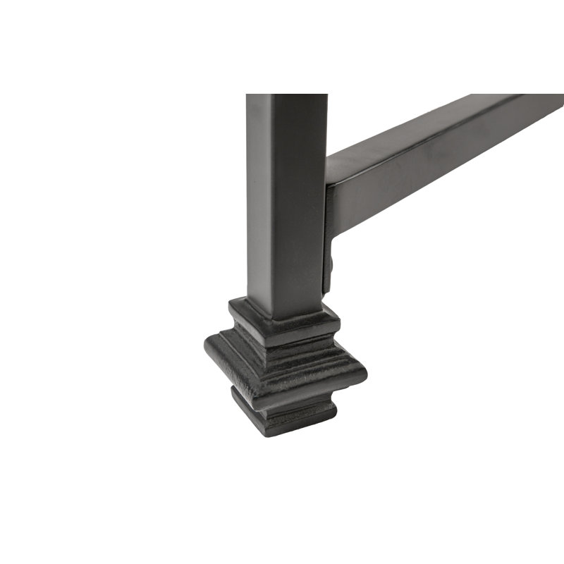New York 4 Legs Coffee Table, Flat Black, Light Travertine
