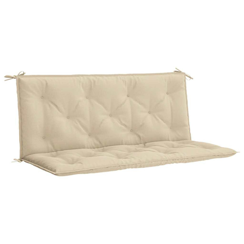 Garden Bench Cushion Set of 2 Beige Oxford Fabric 100 Percent Polyester Patio Bench Pads, 19.7" H x 47.2" W x 2.8" D