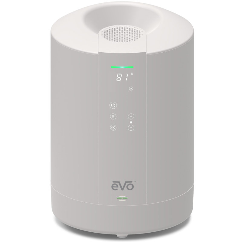 Evo White Evaporative Tabletop Humidifier with Digital Monitoring