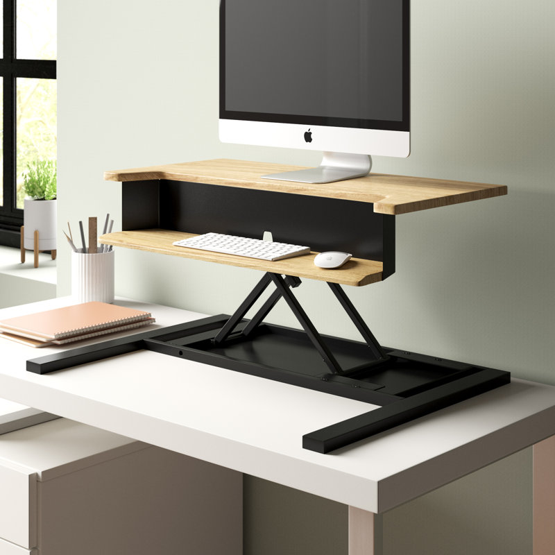 Convertisseur de bureau pour travailler debout West Wick, Chêne blanc / gris anthracite
