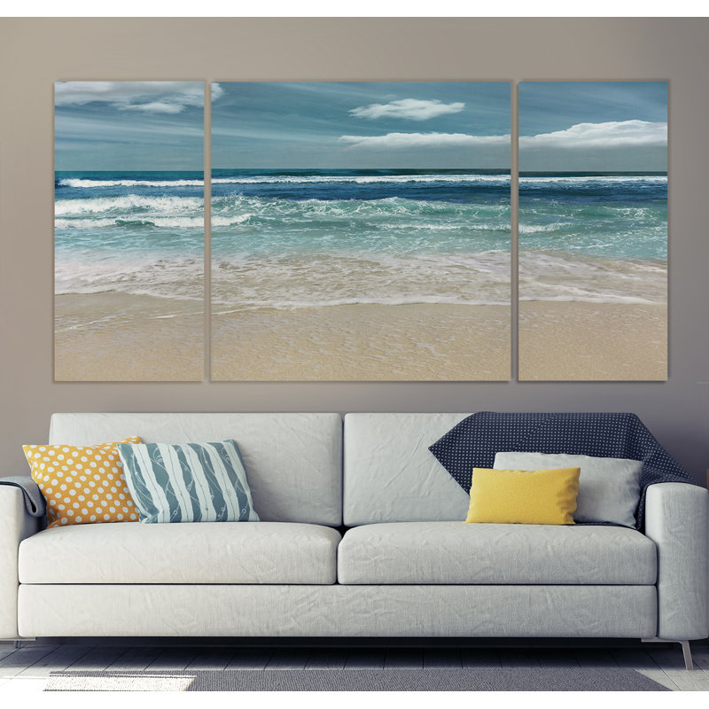 Symphony of the Sea - Ensemble de 3 reproductions d'images sur toiles tendues, H 32 po x l 64 po x P 1,5 po