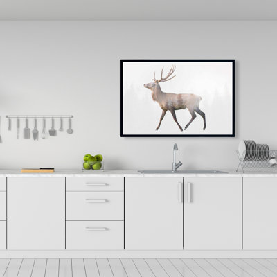 Cerf et forêt | "Brown Trees", art encadré