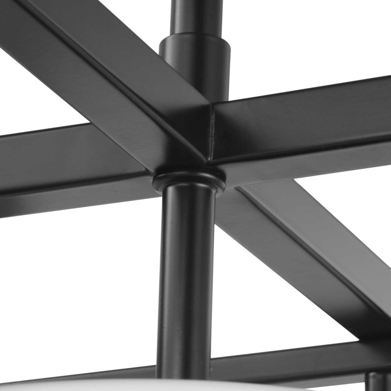 Chadwick Matte Black Mini-Pendant with Opal Glass Shade