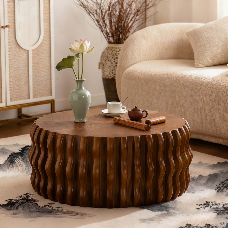 Table basse ronde à nervures 31,50 "