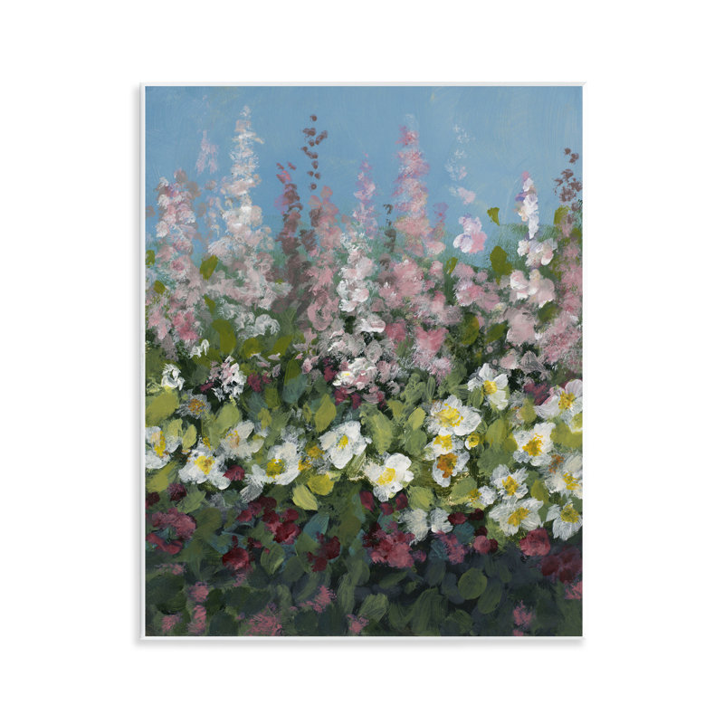 «Garden Glory», fleurs mauves, art mural sur bois par Lanie Loreth
