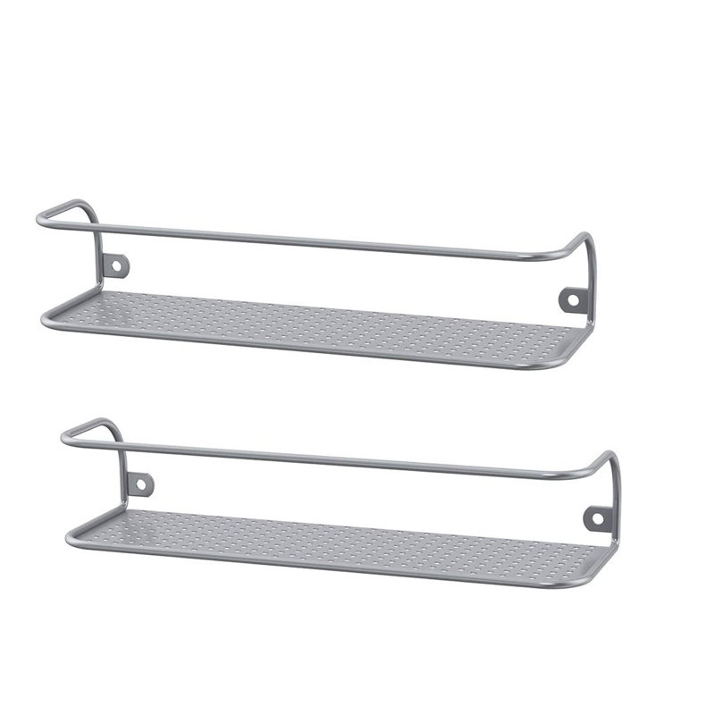 Étagère à épices murale pour étagère à épices pour salon, chambre à coucher, ensemble de 2 (argent)