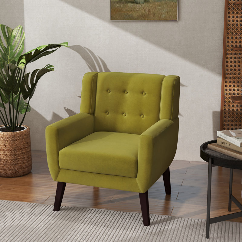Jaqueze 73.4 Cm Wide Tufted Armchair, Green Velvet