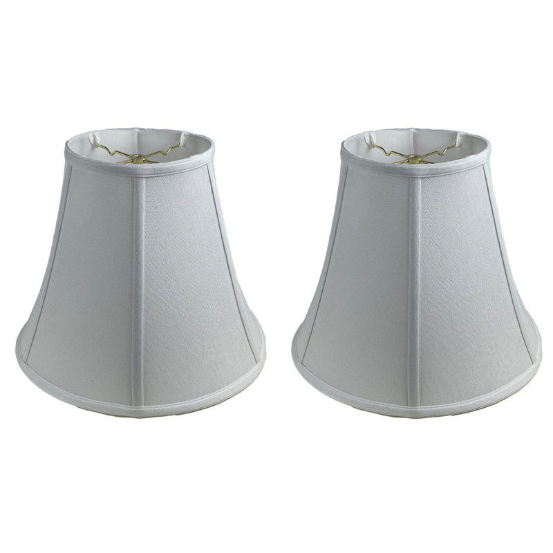 Royal Designs, Inc. BSO-704-18LNWH-2, abat-jour de base véritable cloche, 9 x 18 x 13,6, blanc lin, paquet de 2, Lin blanc
