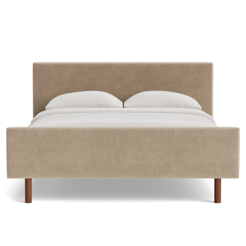 Skinny Fat Bed, Full / Double, Velvet - Beige
