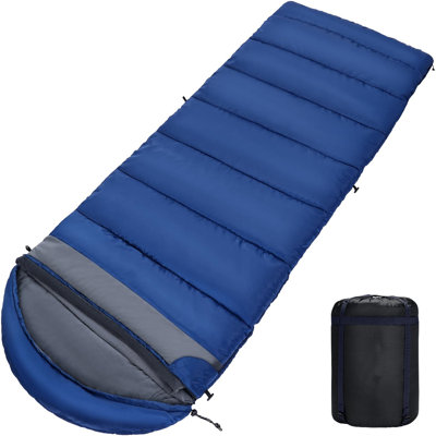 0 Degree Sleeping Bag, Crystal Velvet Fabric Lining Winter Cold Weather Sleeping Bag, Big And Tall Zero Degree Camping, Detachable Hood Compression S