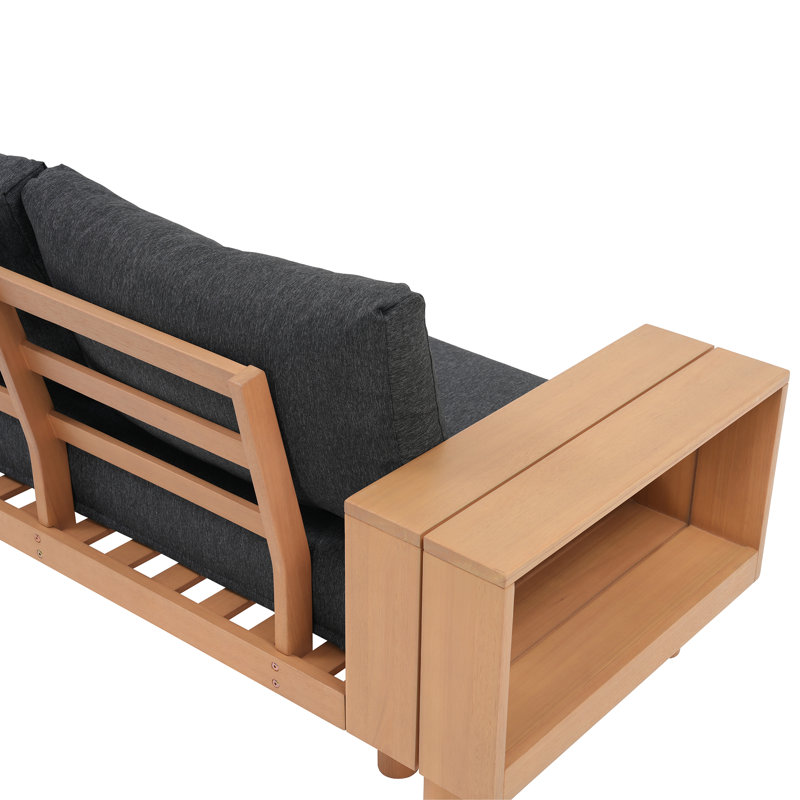 Ensemble de conversation modulaire avec coussins 4 pièces Eucalyptus, Noir