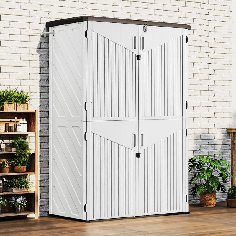 4.5 Ft. W X 2.5 Ft. D Resin Storage Shed with Shelves, White