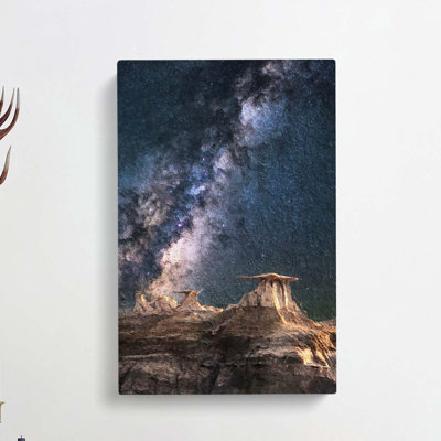 Starlight Over Desert Rocks - Wrapped Canvas