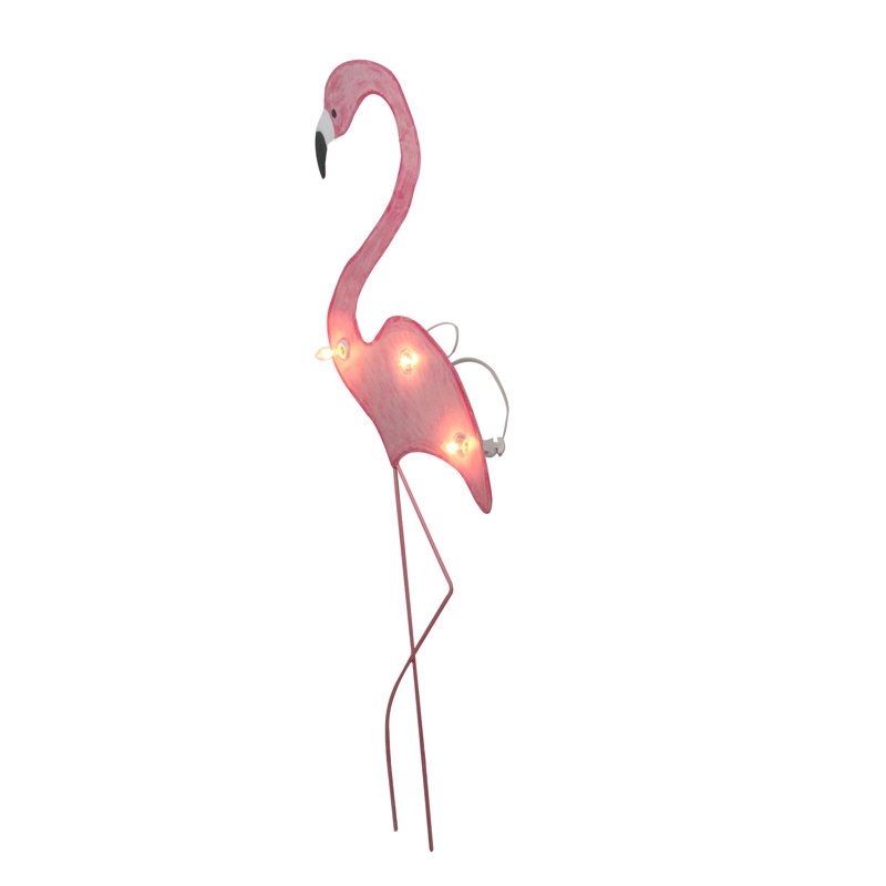 Flamant rose de jardin Tropical, H 41 po x l 13,25 po x P 3,5 po