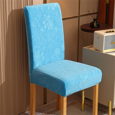 Housse pour chaise de salle à manger à motif floral bleu