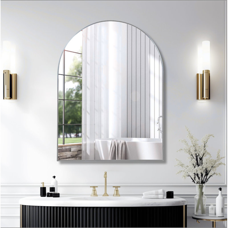 Miroir de salle de bain, Argent argent, 36 po x 30 po