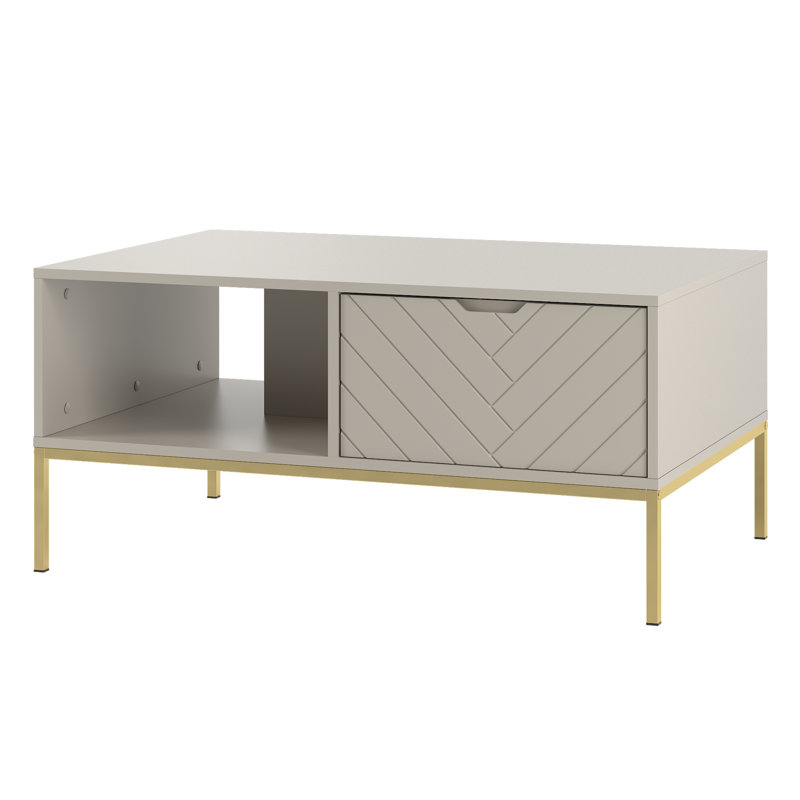 Rodrico Coffee Table with Storage, Cashmere, Black