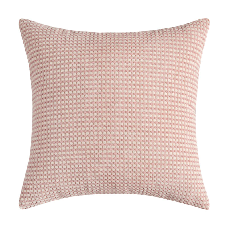 Coussin en velours côtelé deux tons, Rose, Polyester, 14"H x 20"W