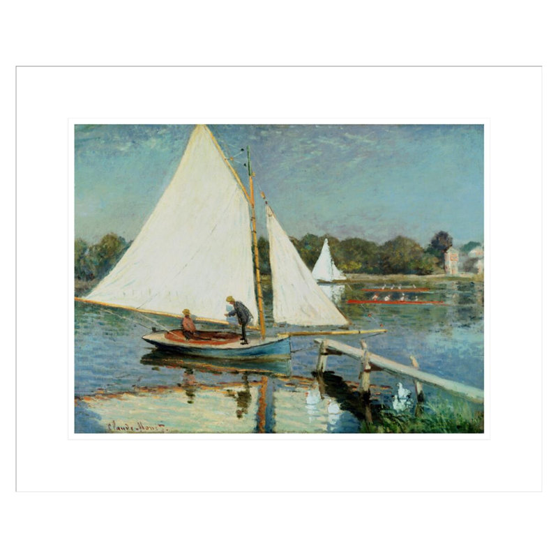«Sailing at Argenteuil» par Claude Monet, impression giclée encadrée, H 17,75 po x l 21,64 po