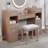Glam Style 1pc Vanity W/ Padded Stool Set 3mm Mirror Storage Drawers Led On Mirror Tiffany Blush Finish Bedroom Furniture