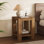 Table de chevet 19,7 po en bois massif avec espace de rangement à 2 niveaux
