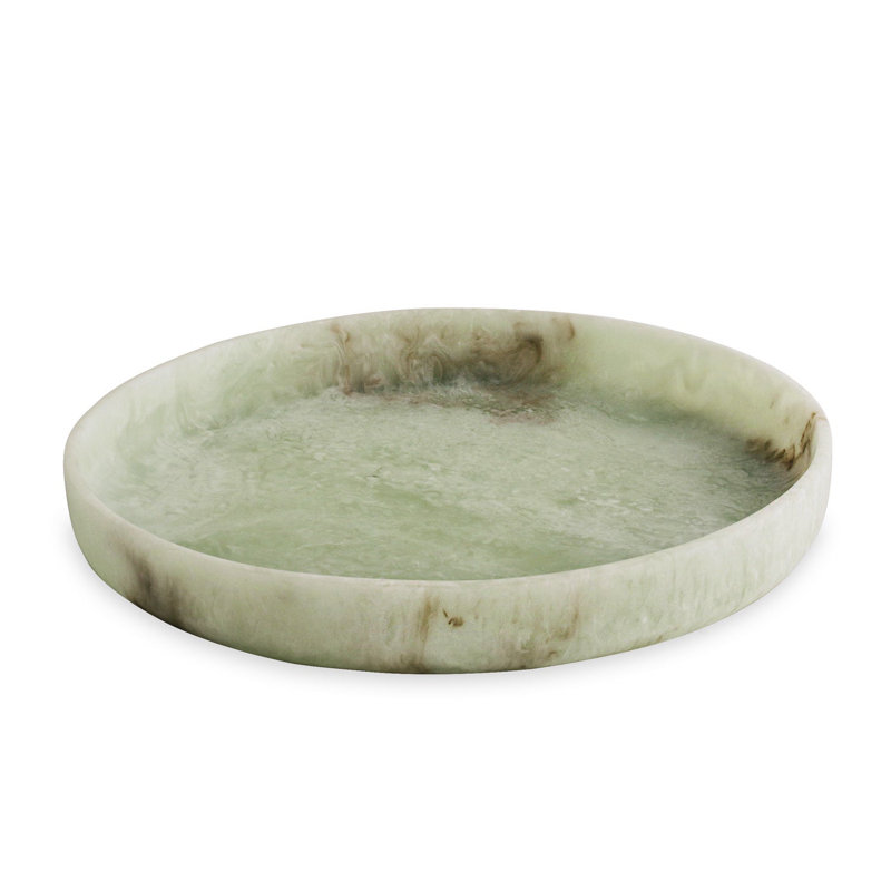 Plateau rond RESIN Giada (tourbillon de jade)