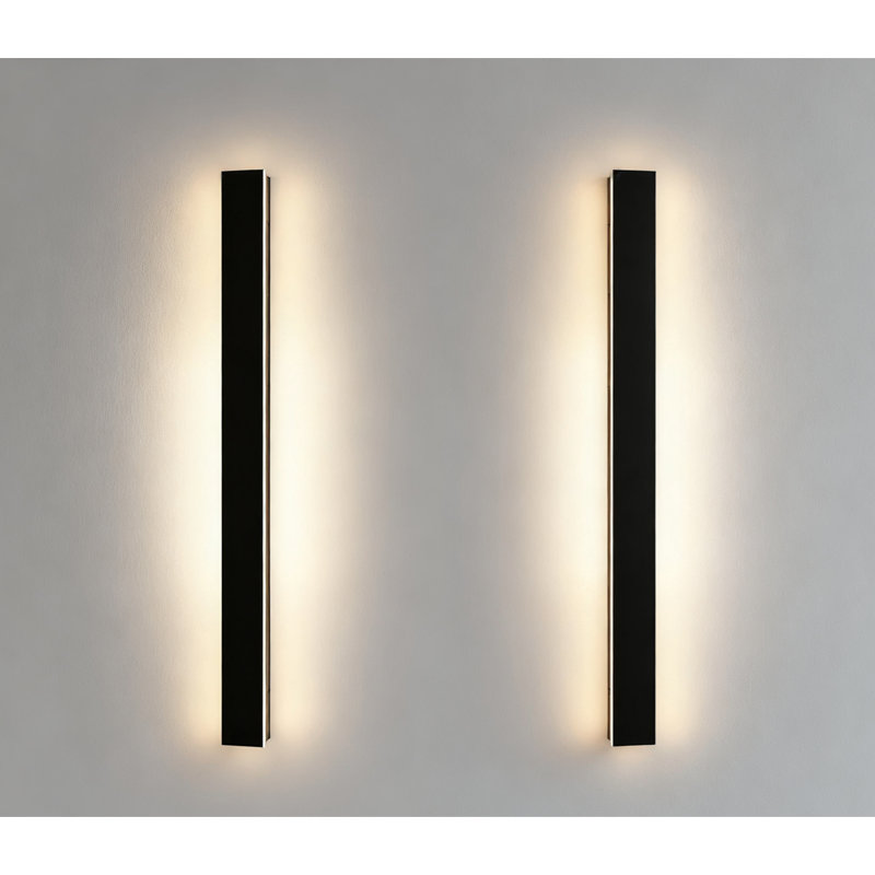 Longue applique murale d'extérieur linéaire à DEL, applique murale imperméable IP65 de 50 W, 3 lumières de porche extérieures réglables à température de couleur moderne pour la maison, le jardin et le garage