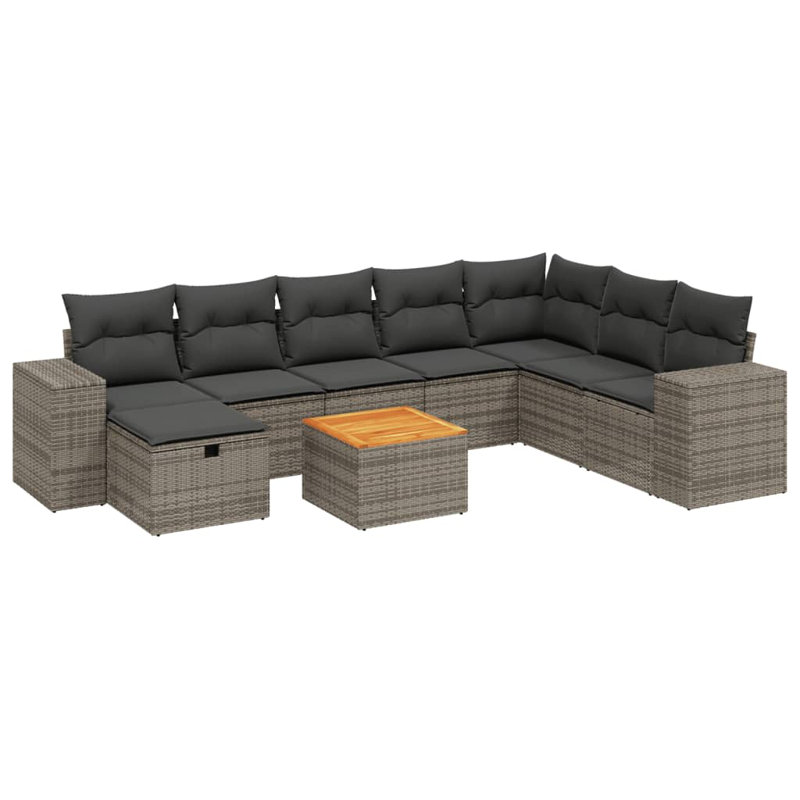 Vidaxl Garden Sofa Set Gray, Dark Gray