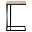 Table d'appoint pour chambre - Plateau noir, léger, taupe, structure en métal