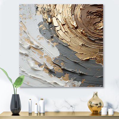 Radiant Revolve Modern Gold Spiral II - Abstract Spirals Metal Wall Art