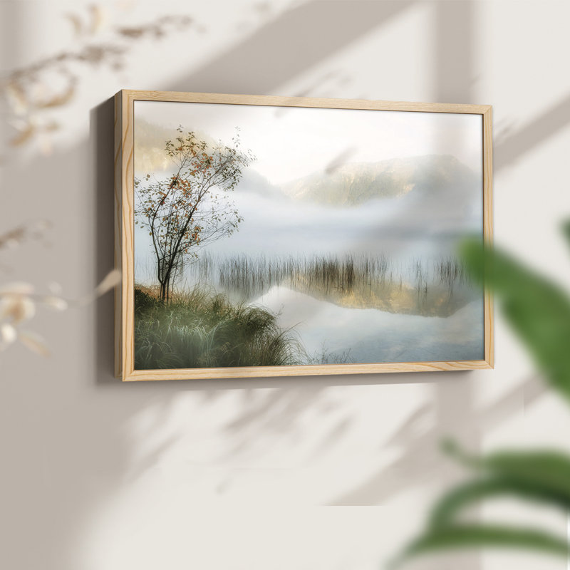 Golden Mirror of August - Imprimé encadré - Restickable, H 8 po x l 10 po, Naturel