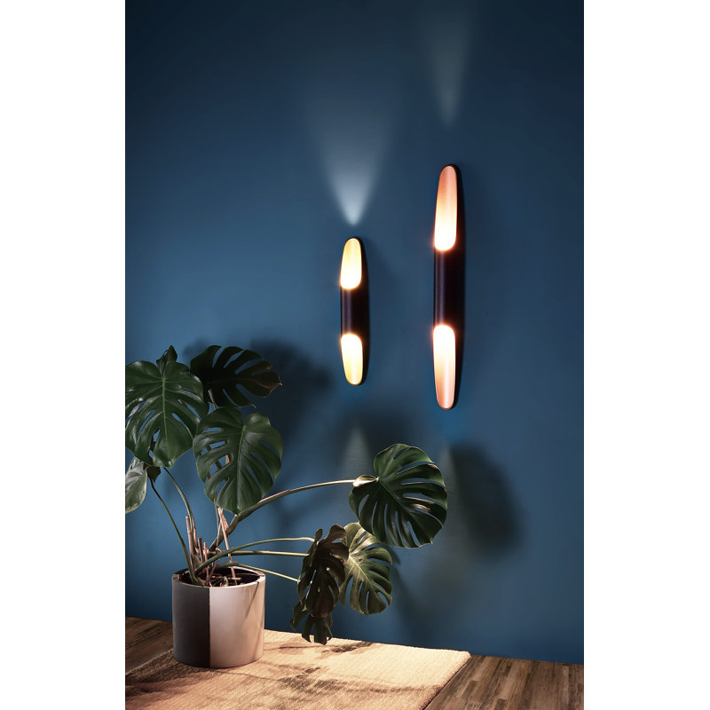 Apodis 2-Light LED Up & Downlight, 50cm H x 6.1cm W x 7.6cm D, Black/Bronze