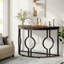 Console demi-lune 43 po, demi-cercle industriel pour le salon - Brun rustique