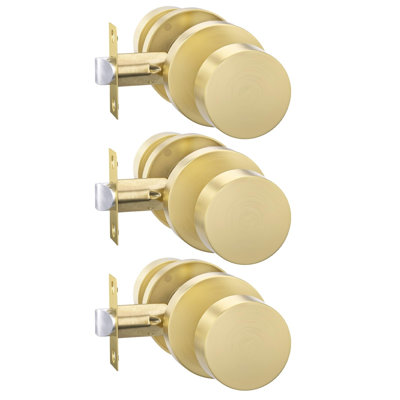 Zinc-Alloy Heavy Duty Dummy Door Knobs(Set of 3/Pieces of 6), No-Turning Half Dummy Interior Knobs for Hallway & Inactive Doors