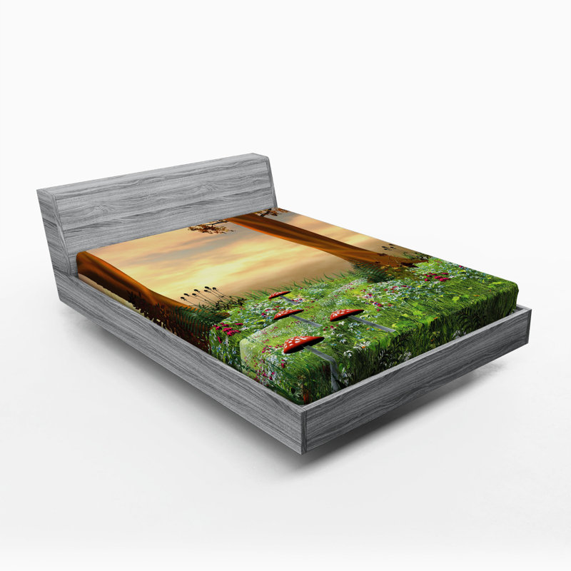 Microfiber Floral Fitted Sheet, Full Fitted Sheet