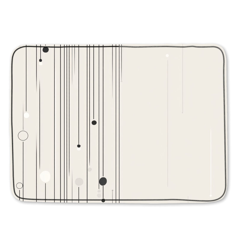 Tapis de bain abstrait, Simple - L 24 po x l 17 po, Géométrique beige