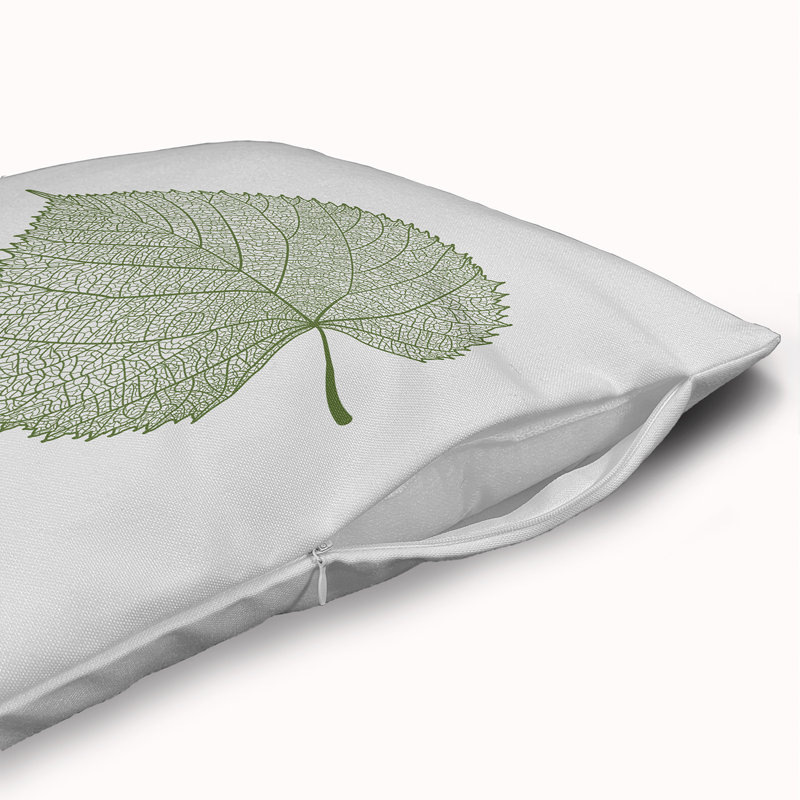 Coussin décoratif en polyester floral, 16 po x 16 po, Oignon vert