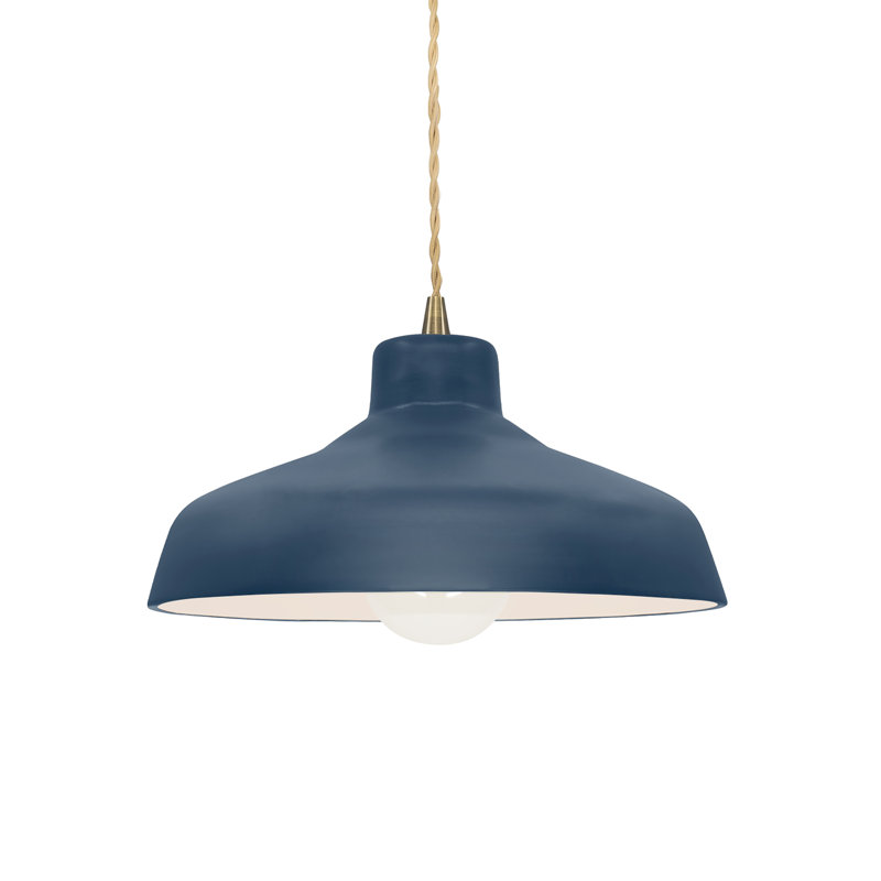 Luminaire suspendu en forme de dôme à 1 lumière Fallon, Ciel à minuit, H 5,75 po x l 11,5 po x P 11,5 po, Laiton antique