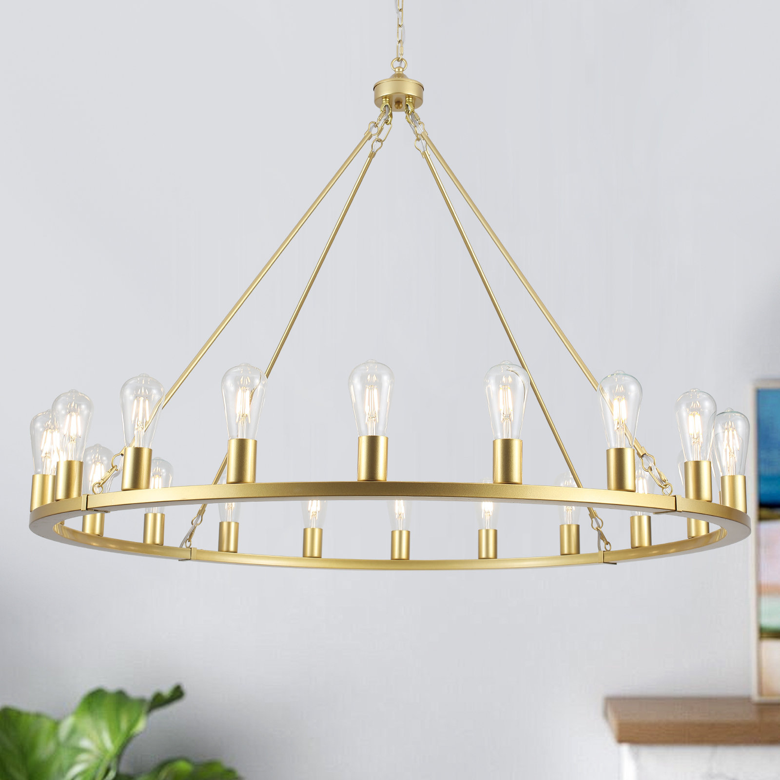 Gracie Oaks Romyn 20 - Light Wagon Wheel Chandelier & Reviews - Wayfair ...