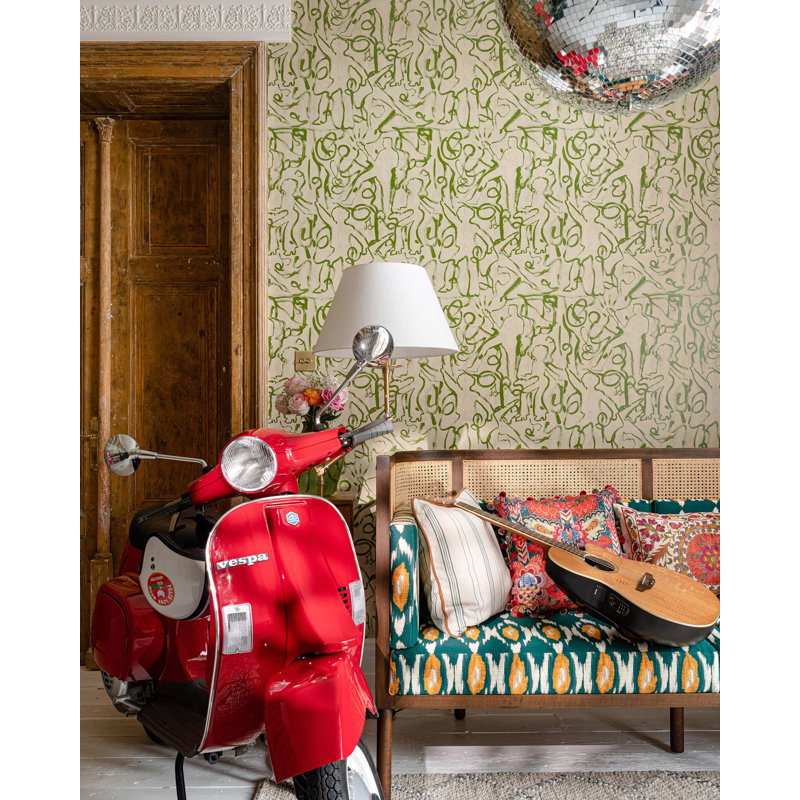 Woodstock Lifestyle Wallpaper Roll, Black/White