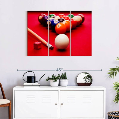 «Table de billard», 3 pièces sur toile