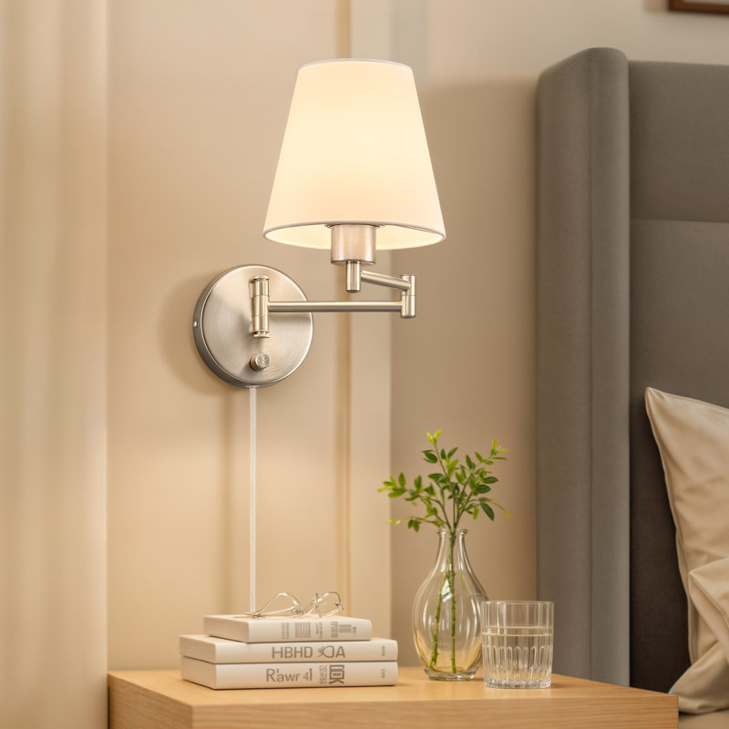 Steel Swing Arm Sconce, Nickel