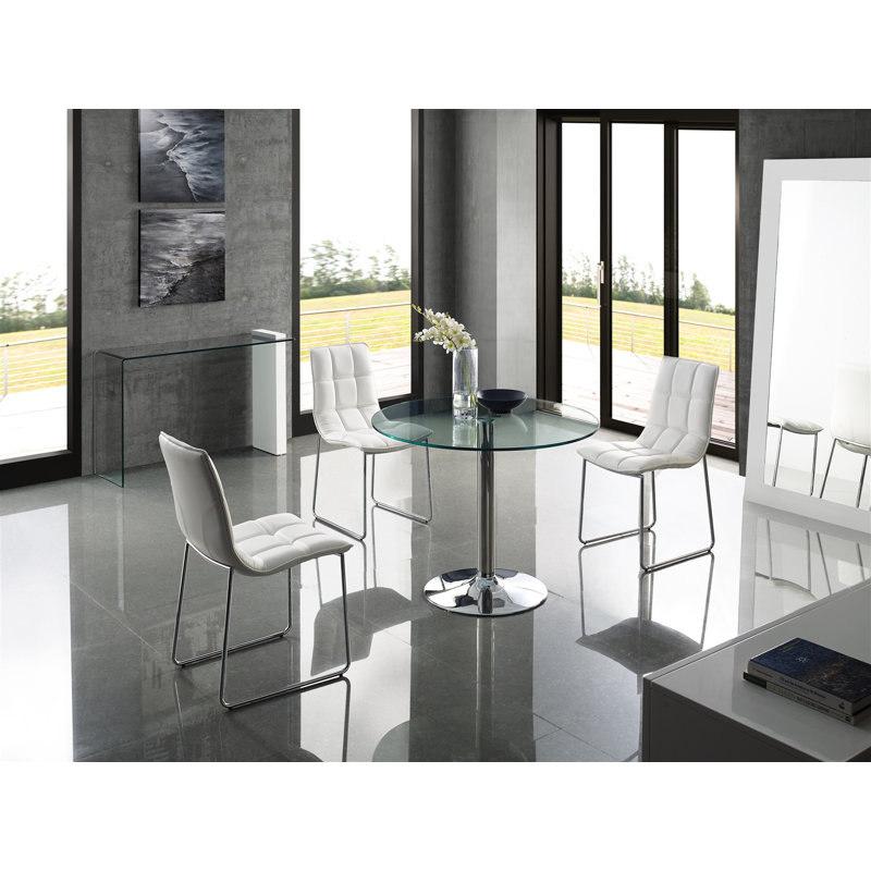 Chaise d'appoint en cuir Leandro, Blanc