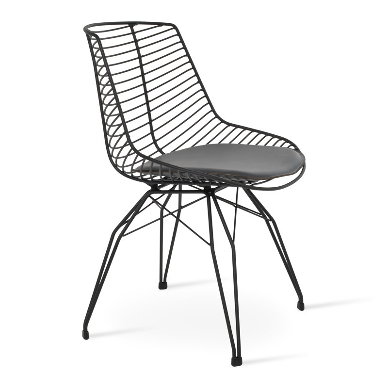Chaise en métal Tiger, Noir, Gris