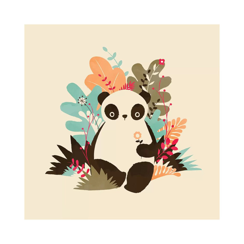 Flower Panda by Jay Fleck - Wrapped Canvas Print, 66.04cm H x 66.04cm W x 1.905cm D